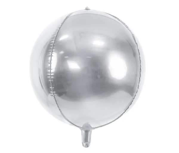 XL Folienballon Orbz - Silberne Kugel - ø 40cm